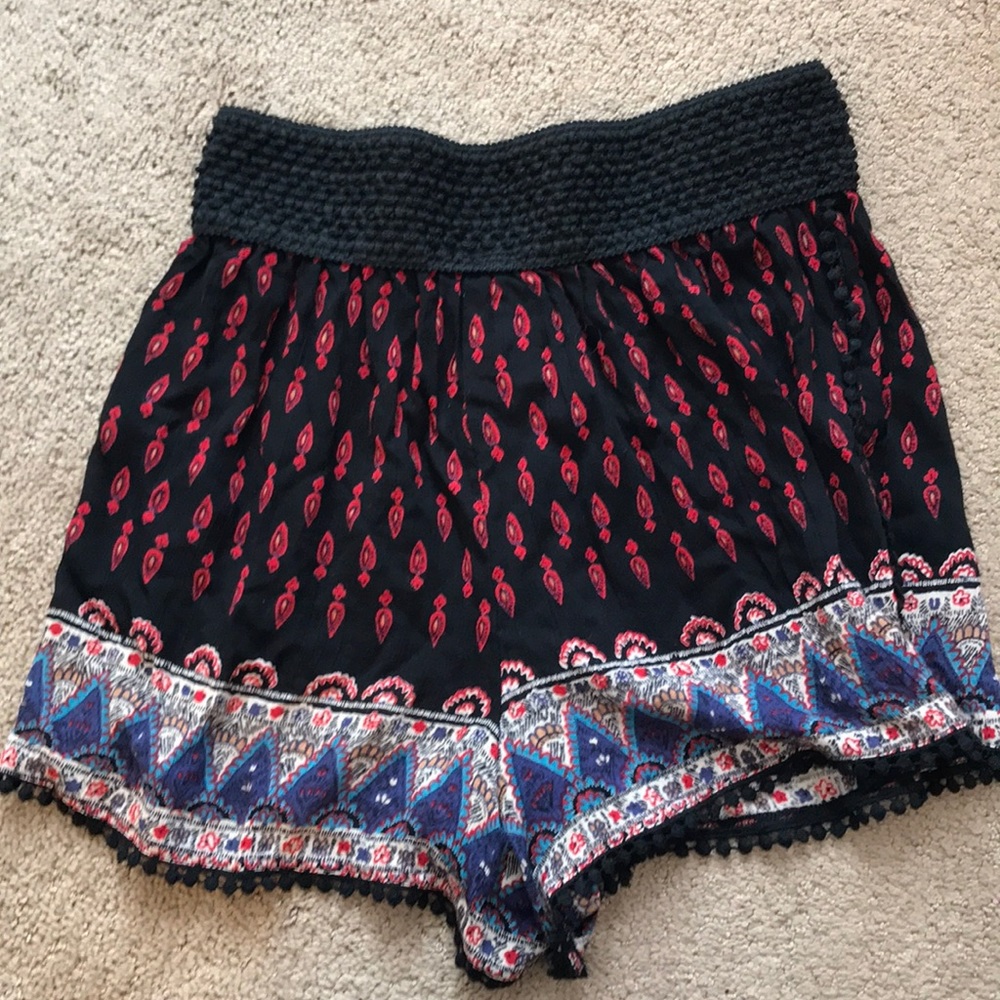 Cute boho themed shorts (black)